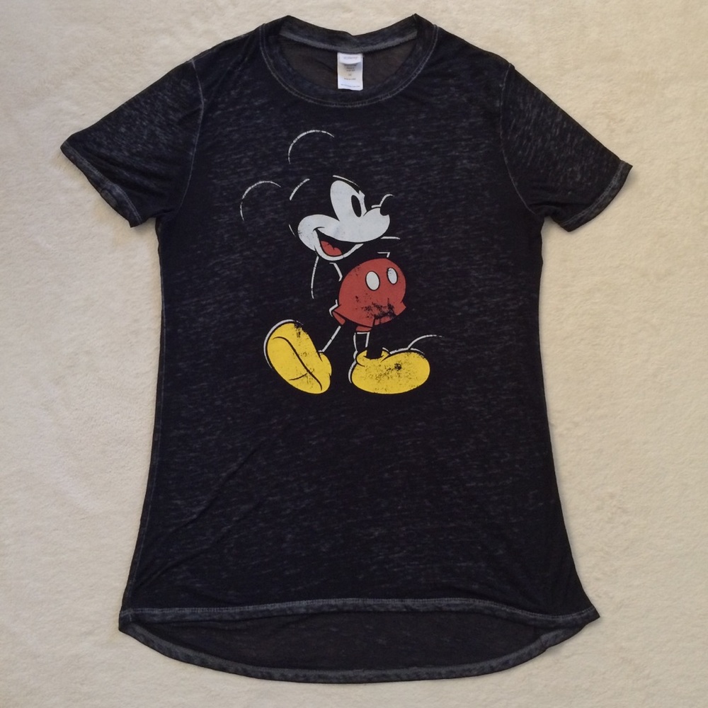 Slim Fit Mickey Mouse Burnout Tee Size XS